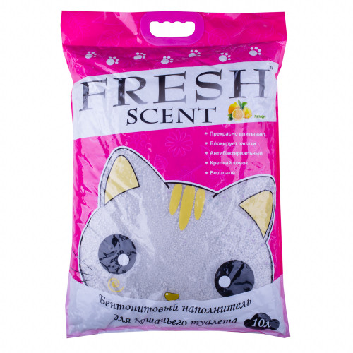 Наполнитель FRESH Scent 10 л комкующийся бентонитовый с ароматом лимона