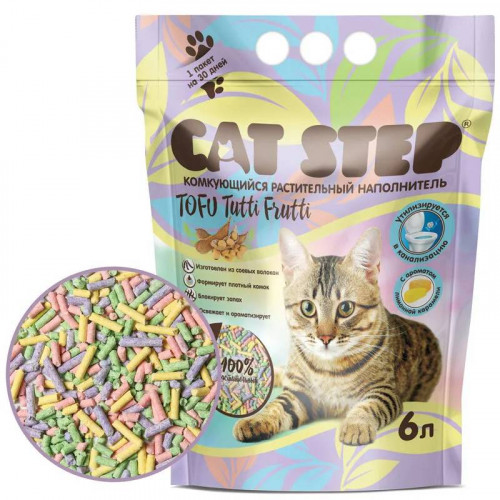 Наполнитель CAT STEP Tofu Tutti Frutti 6л комкующийся