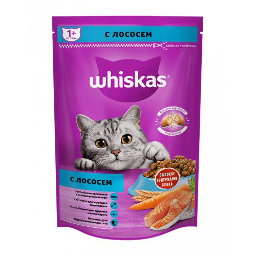 Whiskas 350 г для взрослых кошек с лососем