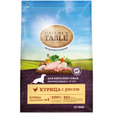 Natures table 500г для собак мелких пород с курицей