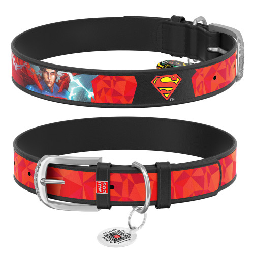 Ошейник COLLAR WAUDOG Супермен черный 29-38 см Арт 0020-1007-01