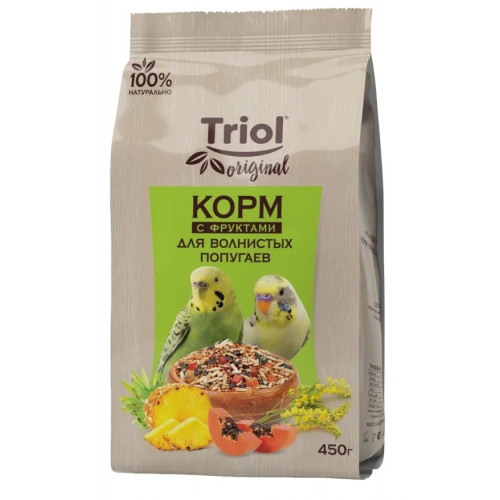 Корм для птиц Triol для волнистых попугаев 450г с фруктами