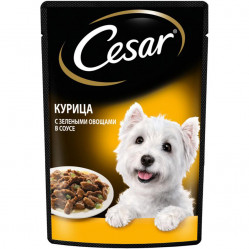 Cesar 85 г курица с зелеными овощами в соусе
