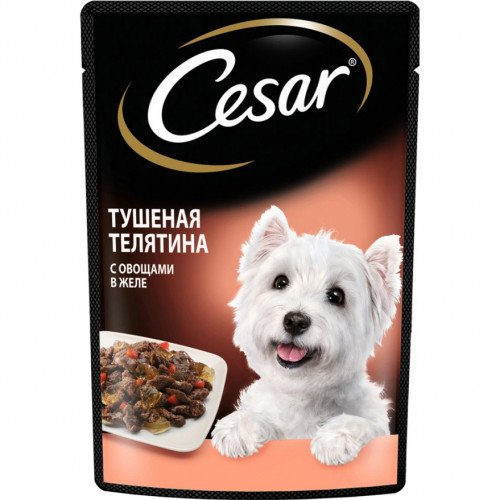 Cesar 85 г тушеная телятина с овощами в желе