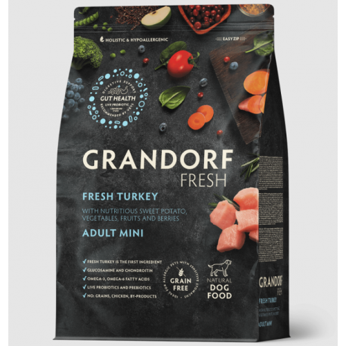 Grandorf  fresh для собак 1кг для мелких пород с индейкой 852796
