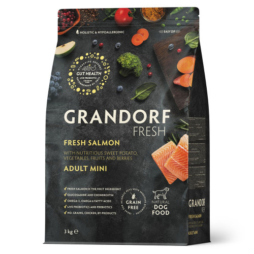Grandorf  fresh для собак 3кг для мелких пород с лососем 852826