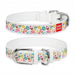 Ошейник COLLAR WAUDOG пончики белый 30-39 см Арт 369315
