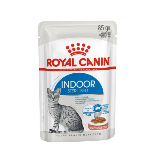 Royal Canin INDOOR Sterilised 85 гр для взрослых домашних кошек, соус 