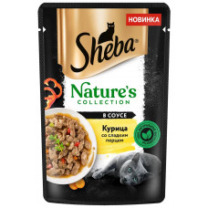 Sheba Nature\'s 75 г для взрослых кошек с курицей и сладким перцем