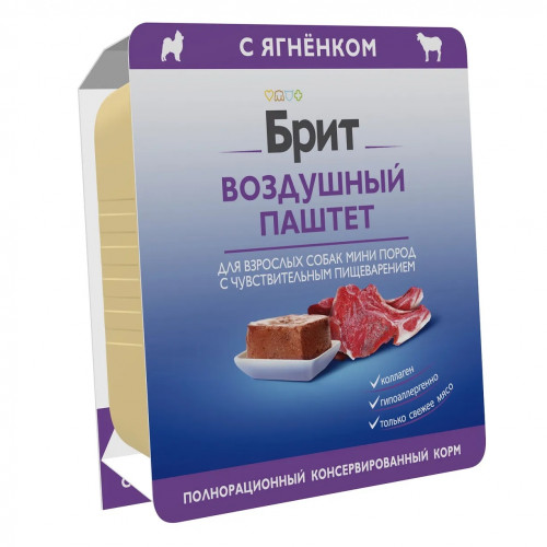 Brit 100г для собак воздушный паштет с ягненком 088980