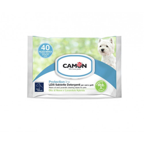Салфетки влажные Camon 20*30см 40шт с маслом нима и лавандой 171302