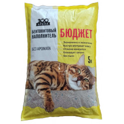 Наполнитель для кошачьего туалета ЗооАрена БЮДЖЕТ 5л комкующийся без запаха