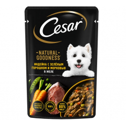 Cesar 80 г индейка с зеленым горошком и морковью 500413