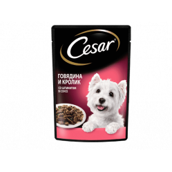 Cesar 85 г говядина и кролик со шпинатом в соусе 510700