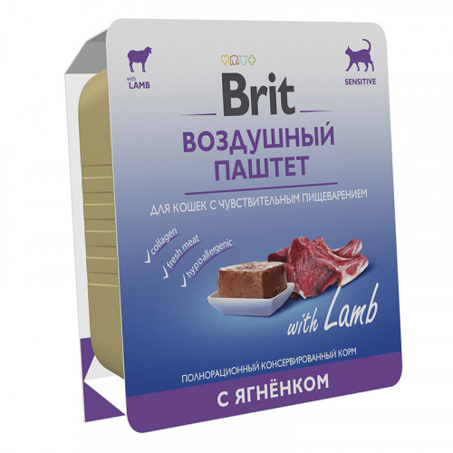 Brit 100г для кошек воздушный паштет с ягненком 060900