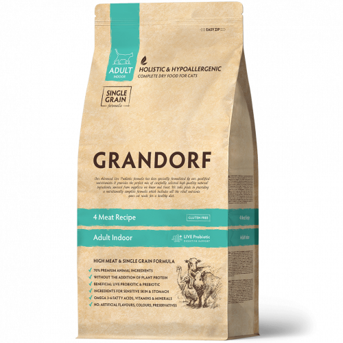 Grandorf для кошек 400 г 4 вида мяса с пробиотиками 851270