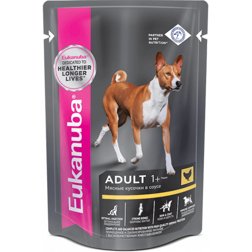 Eukanuba 100 г для взрослых собак с курицей в соусе 
