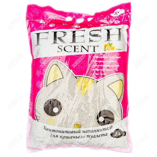 Наполнитель FRESH Scent 5 л Лимон комкующийся бентонитовый 