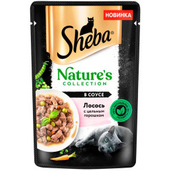 Sheba Nature\'s 75 г для взрослых кошек с лососем и горохом в соусе