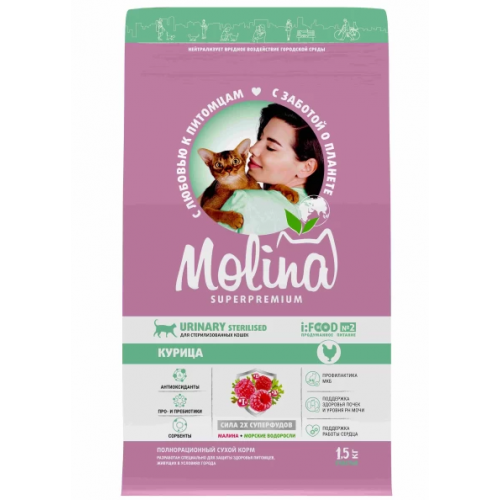 Molina для кошек 1,5кг urinary sterilised с курицей 060741