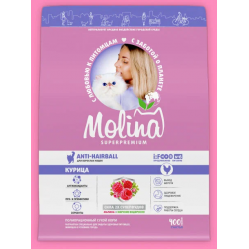 Molina для кошек 400г anti-hairball с курицей 060819