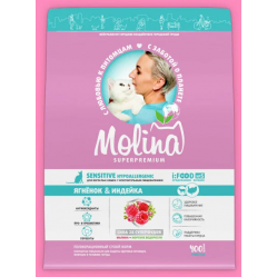 Molina для кошек 400г sensetive с чувствительным пищеварением ягненок с индейкой 060796
