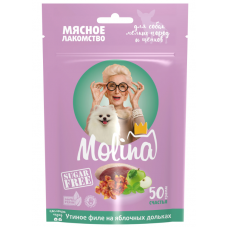 Molina мясное лакомство утиное филе на яблочных дольках 50г 044863