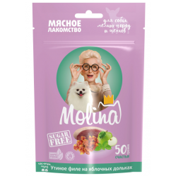 Molina мясное лакомство утиное филе на яблочных дольках 50г 044863