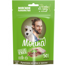 Molina мясное лакомство рулетики из утки и трески 50г 044955