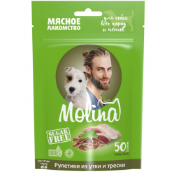Molina мясное лакомство рулетики из утки и трески 50г 044955