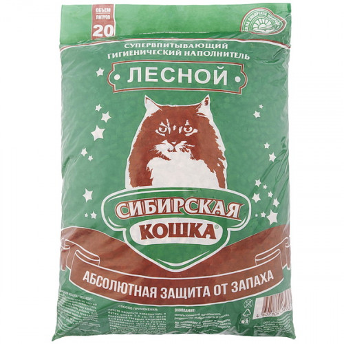 Наполнитель Сибирская Кошка 20кг лесной