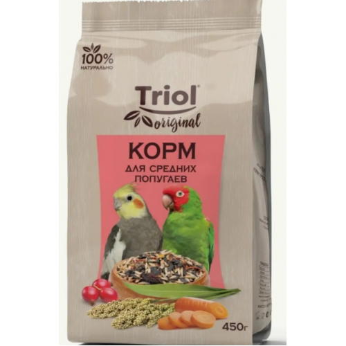 Корм для птиц Triol для средних попугаев 450г